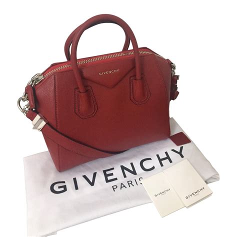 givenchy antigona small red|Givenchy small antigona in cognac.